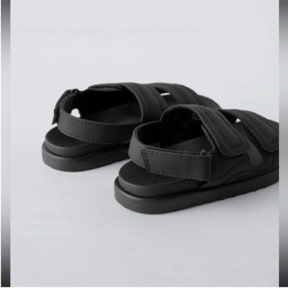 Zara Kids, Black, RUBBERIZED SANDALS
